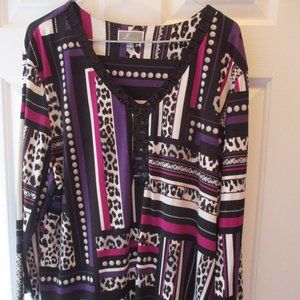 Women's JM Collection Multi-Color Pull Over 3/4 sleeves Blouse/Top Size XL
